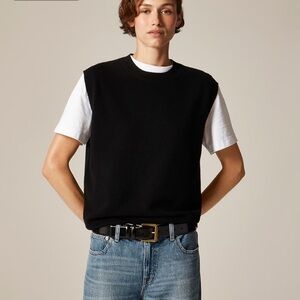 NEW J. Crew Cashmere relaxed sweater-vest in black Size Small